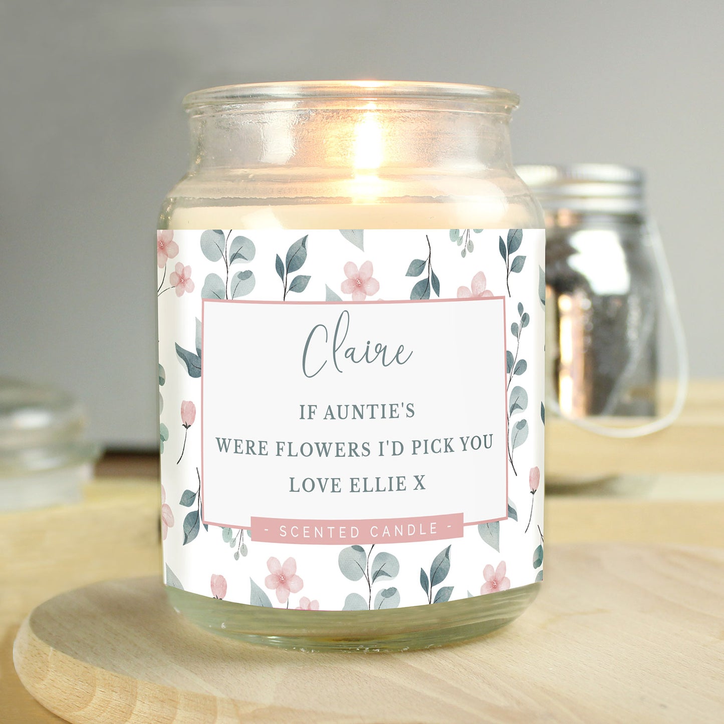 Personalised French Vanilla Scented Jar Candle
