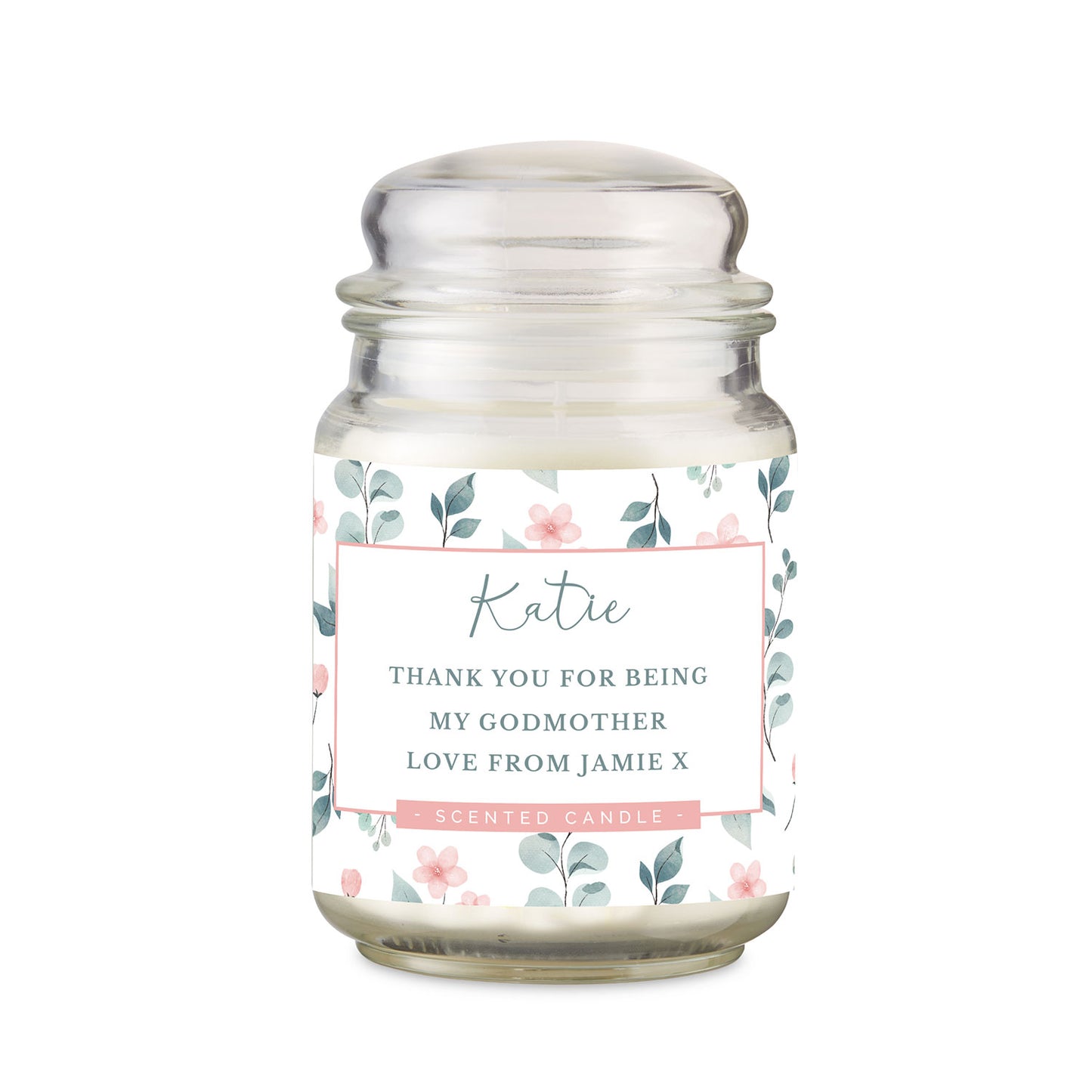 Personalised French Vanilla Scented Jar Candle