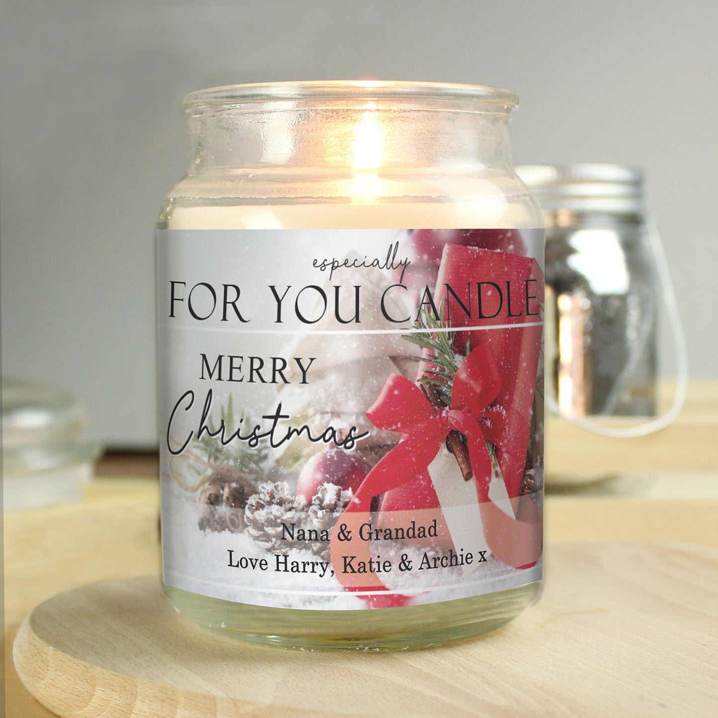 Personalised Merry Christmas Large Scented Candle