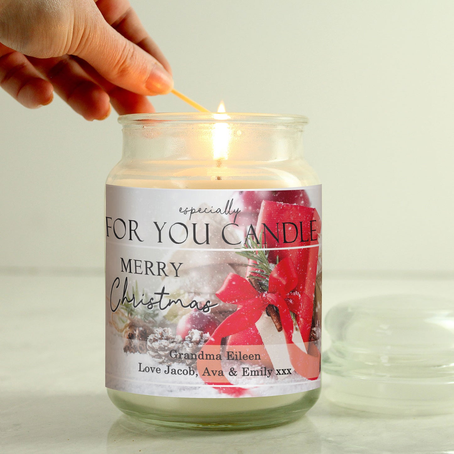 Personalised Merry Christmas Large Scented Candle