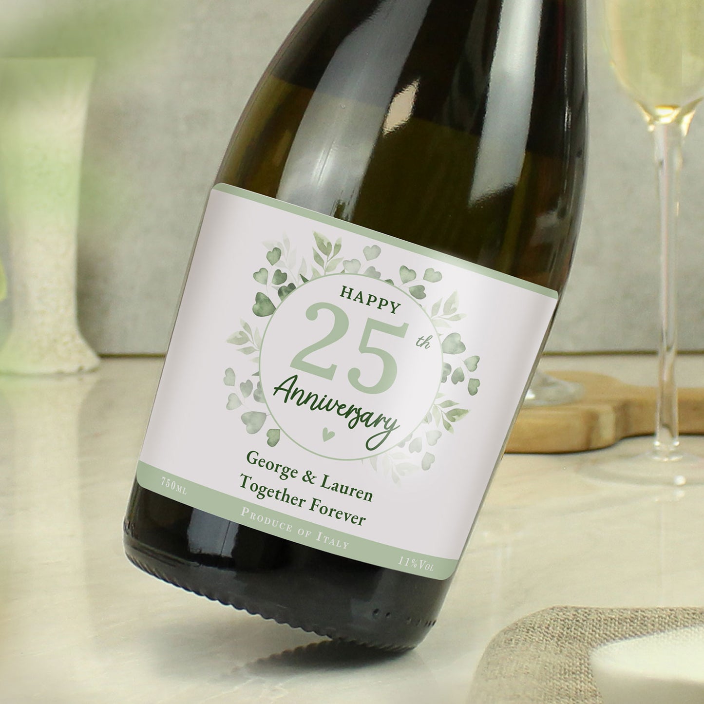 Personalised Anniversary Prosecco 750ml Bottle