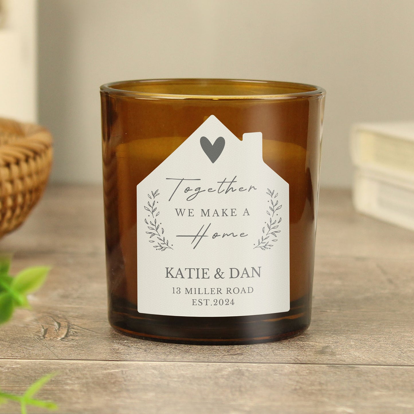 Personalised "Together We Make a Home" Vanilla Glass Candle