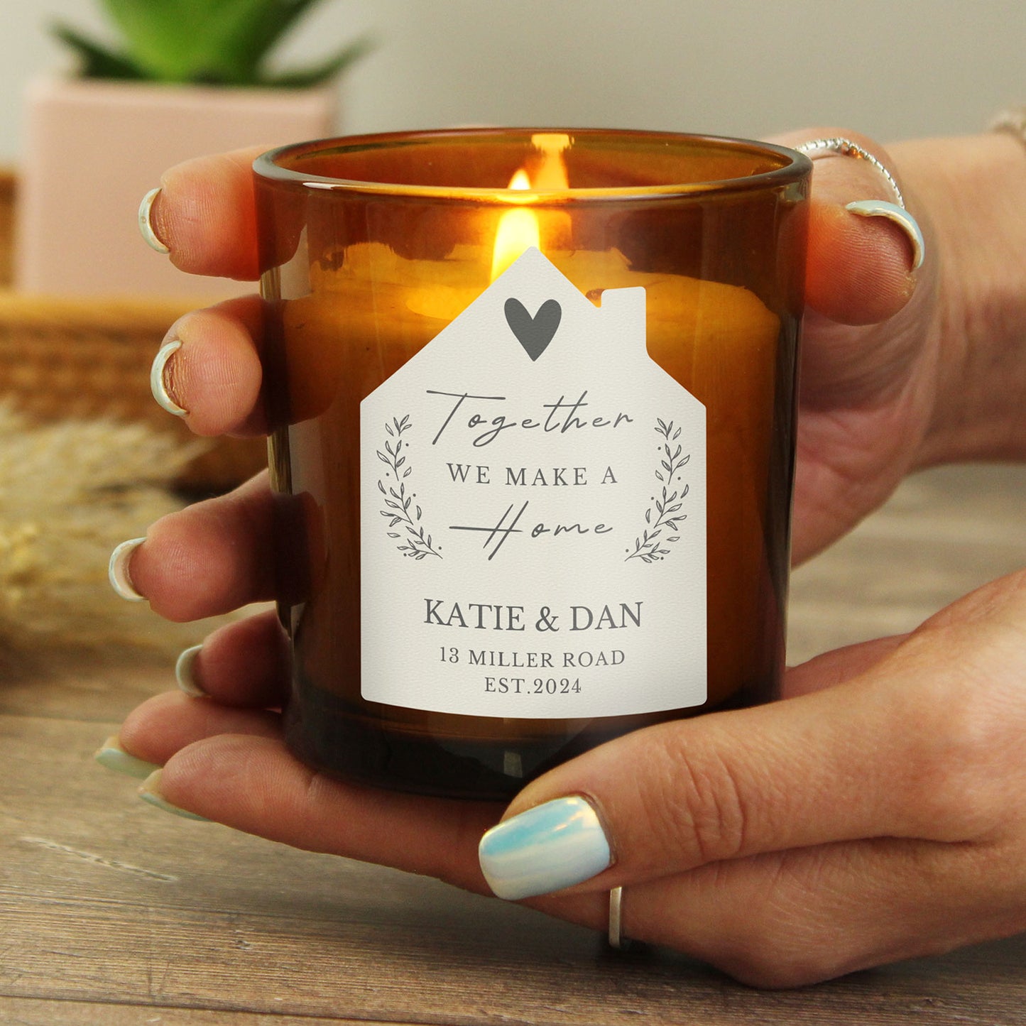 Personalised "Together We Make a Home" Vanilla Glass Candle