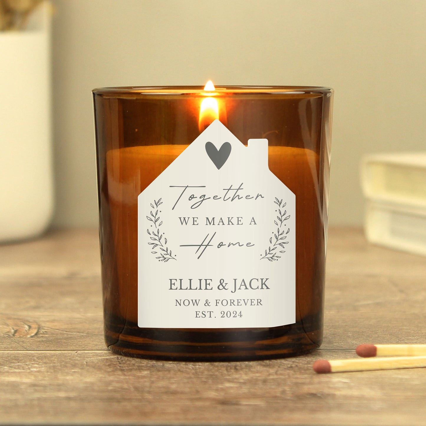 Personalised "Together We Make a Home" Vanilla Glass Candle