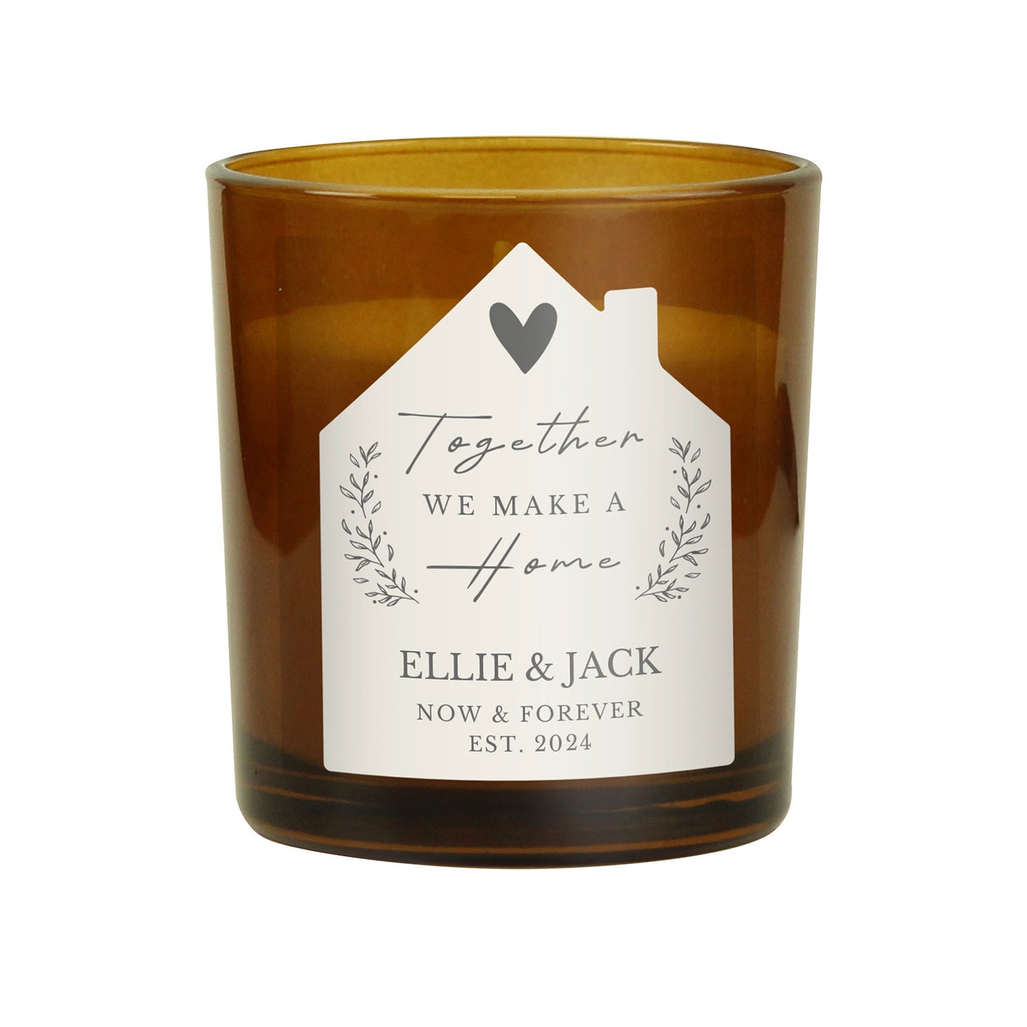 Personalised "Together We Make a Home" Vanilla Glass Candle