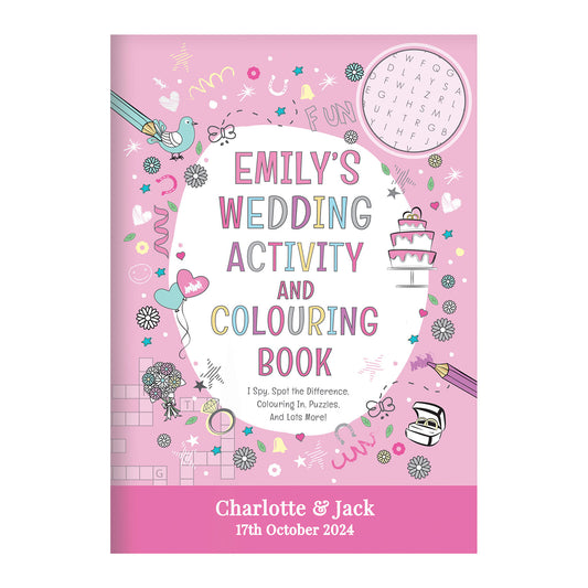 Personalised Pink Wedding Activity Book