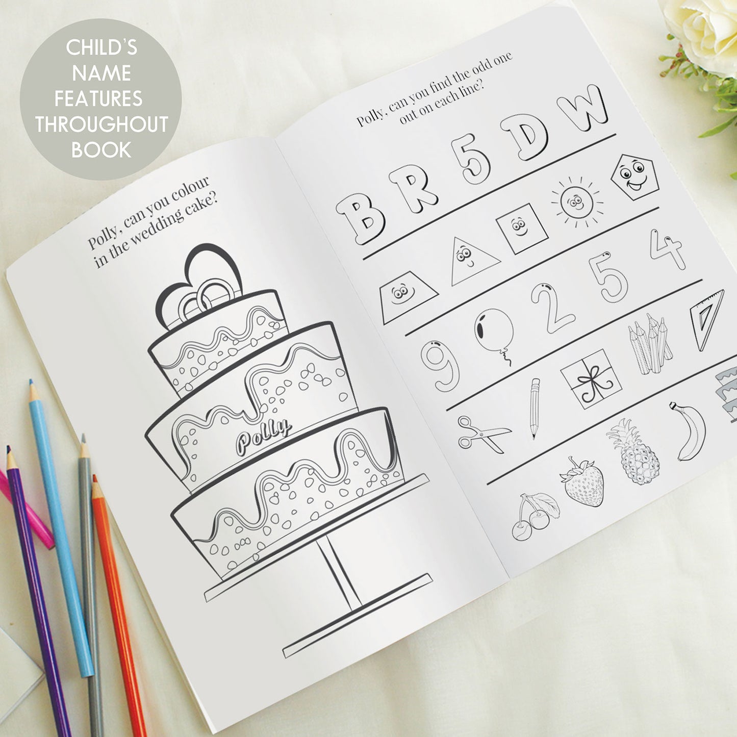 Personalised Pink Wedding Activity Book