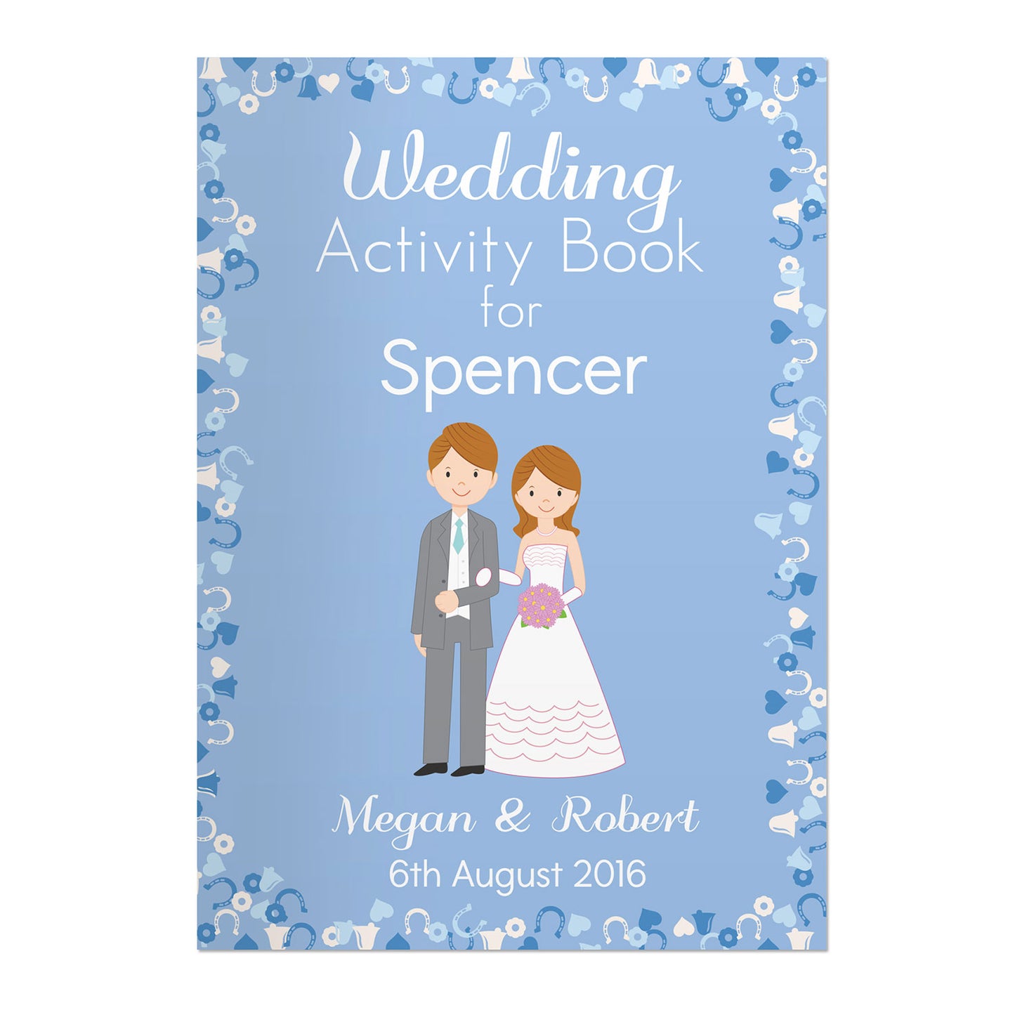 Personalised Blue Wedding Activity Book