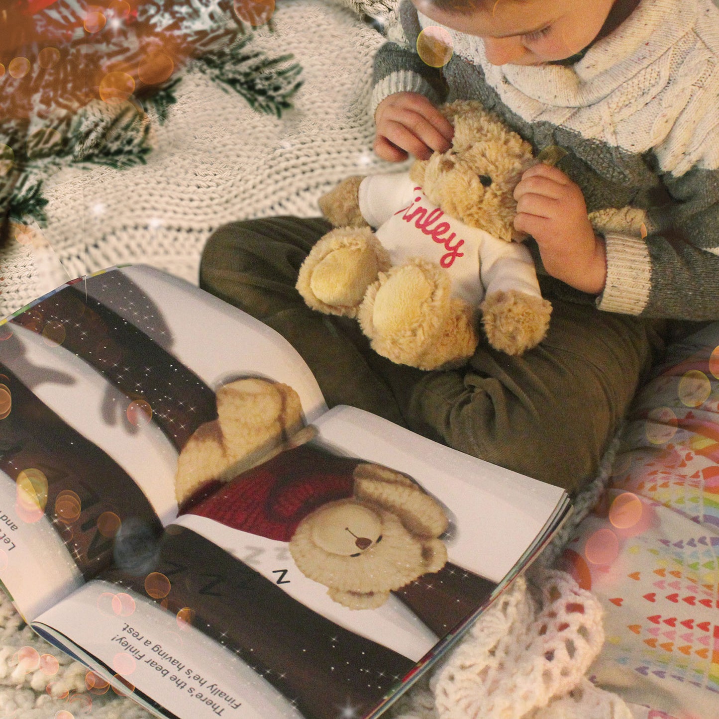 Personalised Magical Christmas Adventure Story Book and Teddy Bear