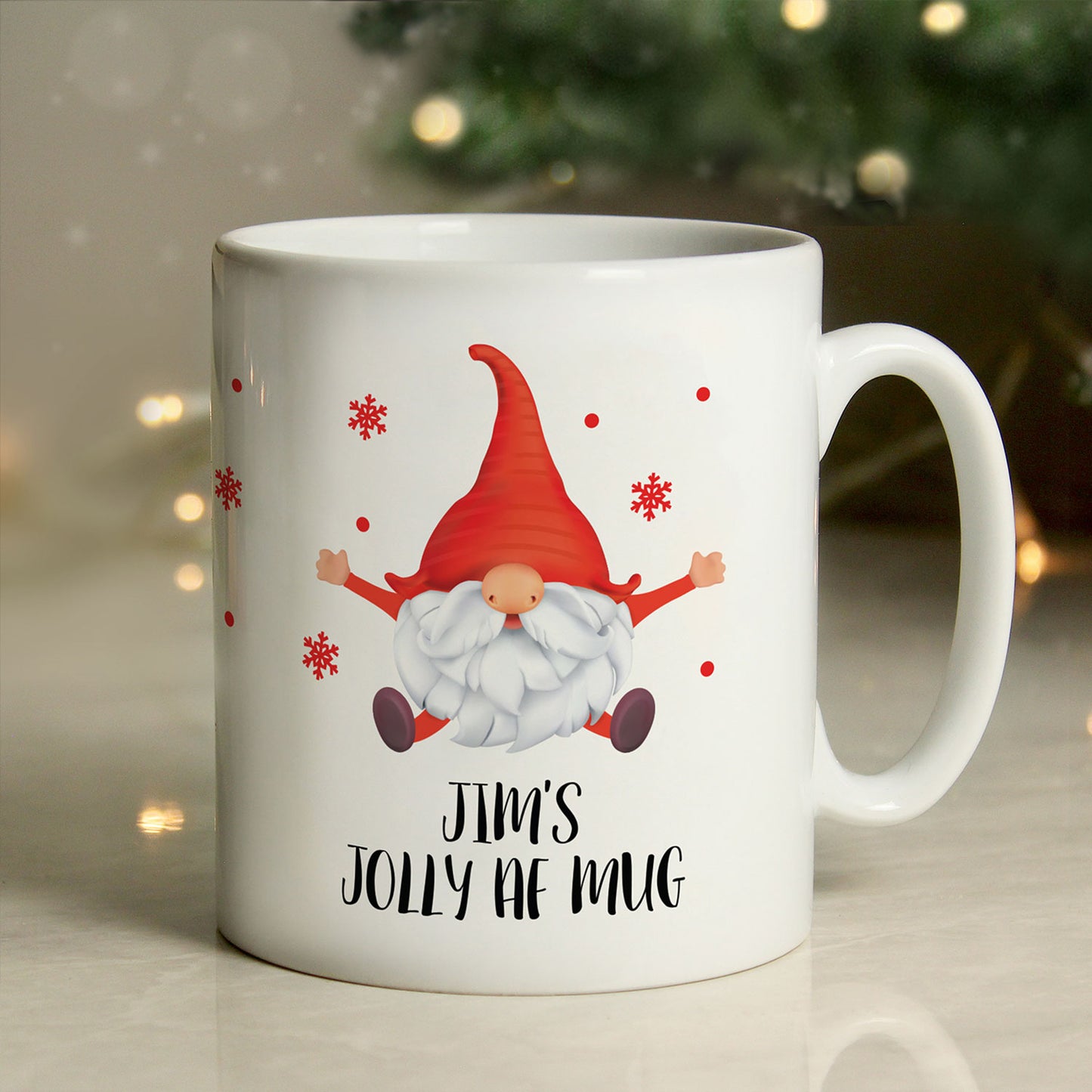 Personalised Red Gonk Christmas Mug