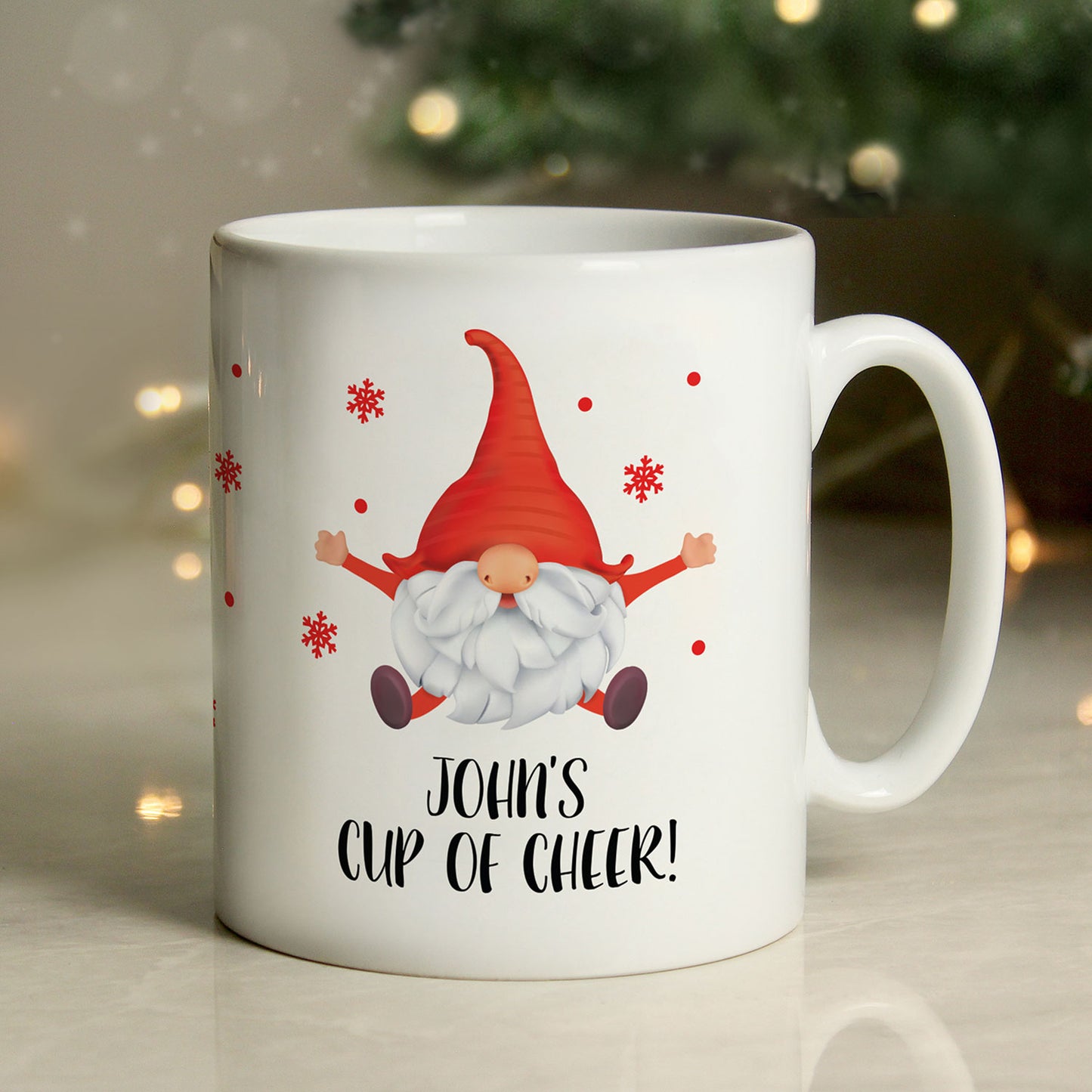 Personalised Red Gonk Christmas Mug