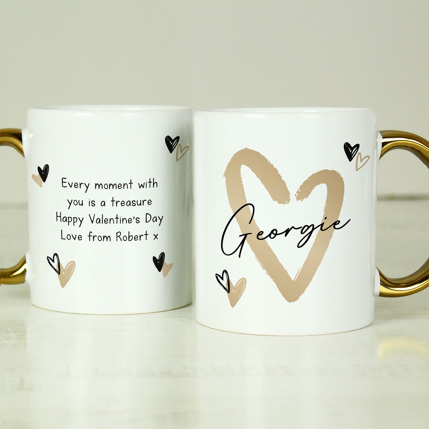 Personalised Gold Heart Mug