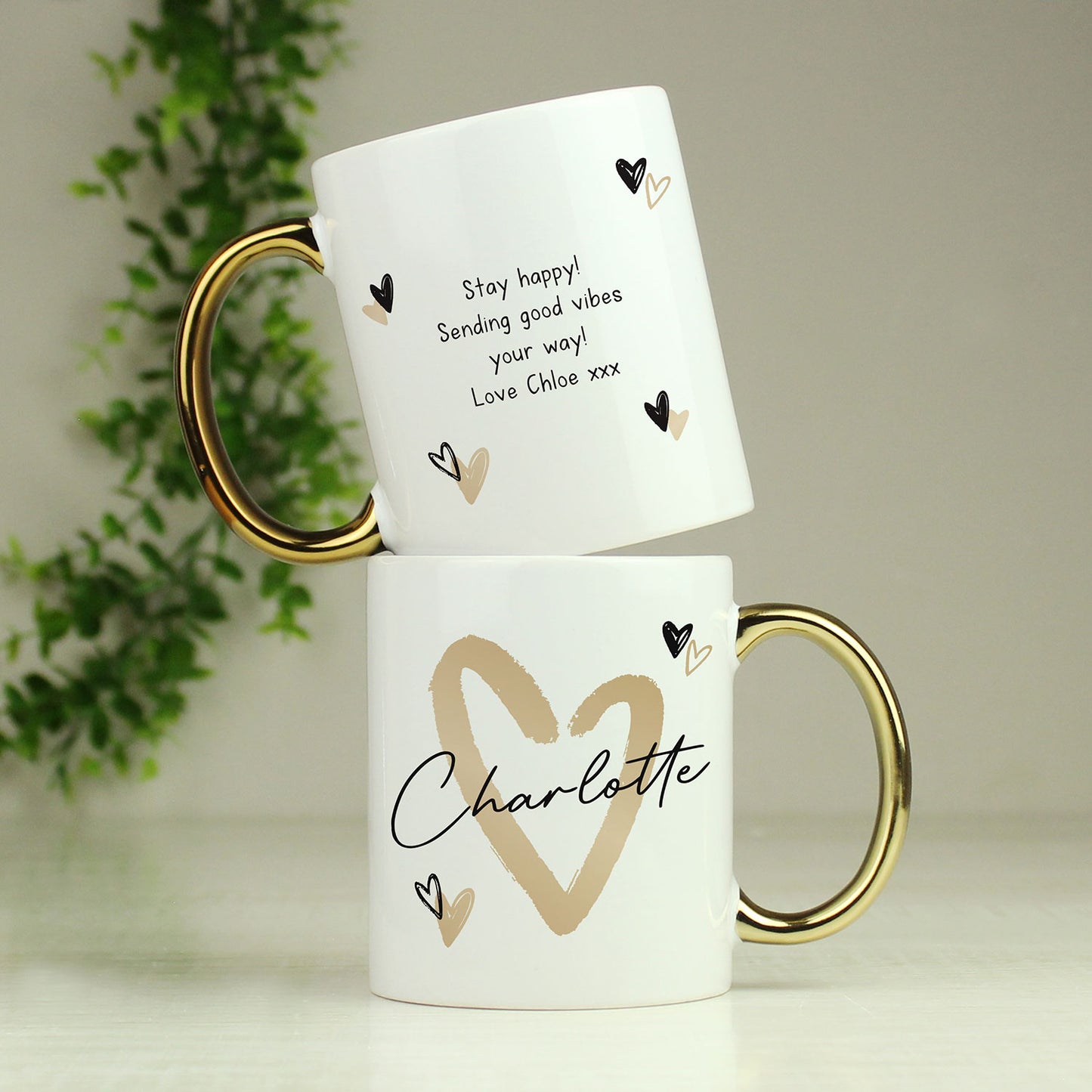 Personalised Gold Heart Mug