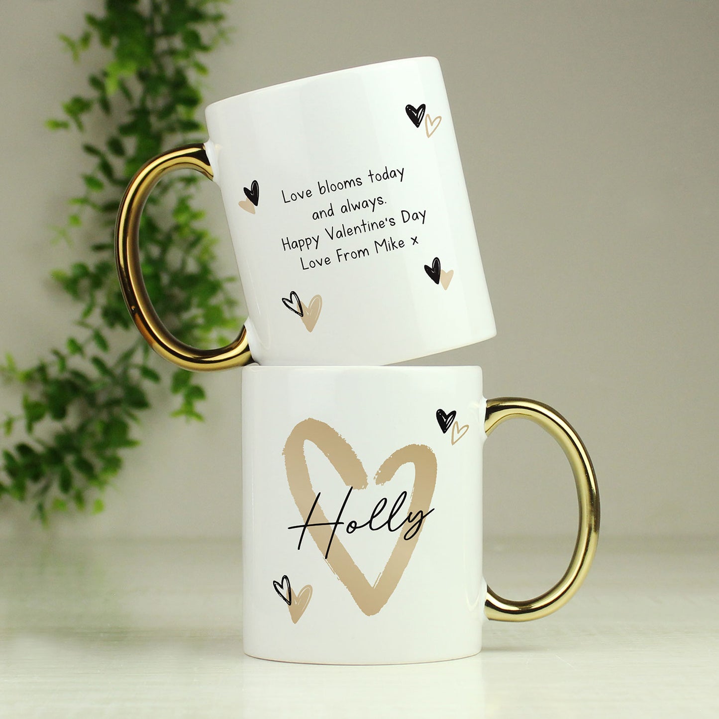 Personalised Gold Heart Mug