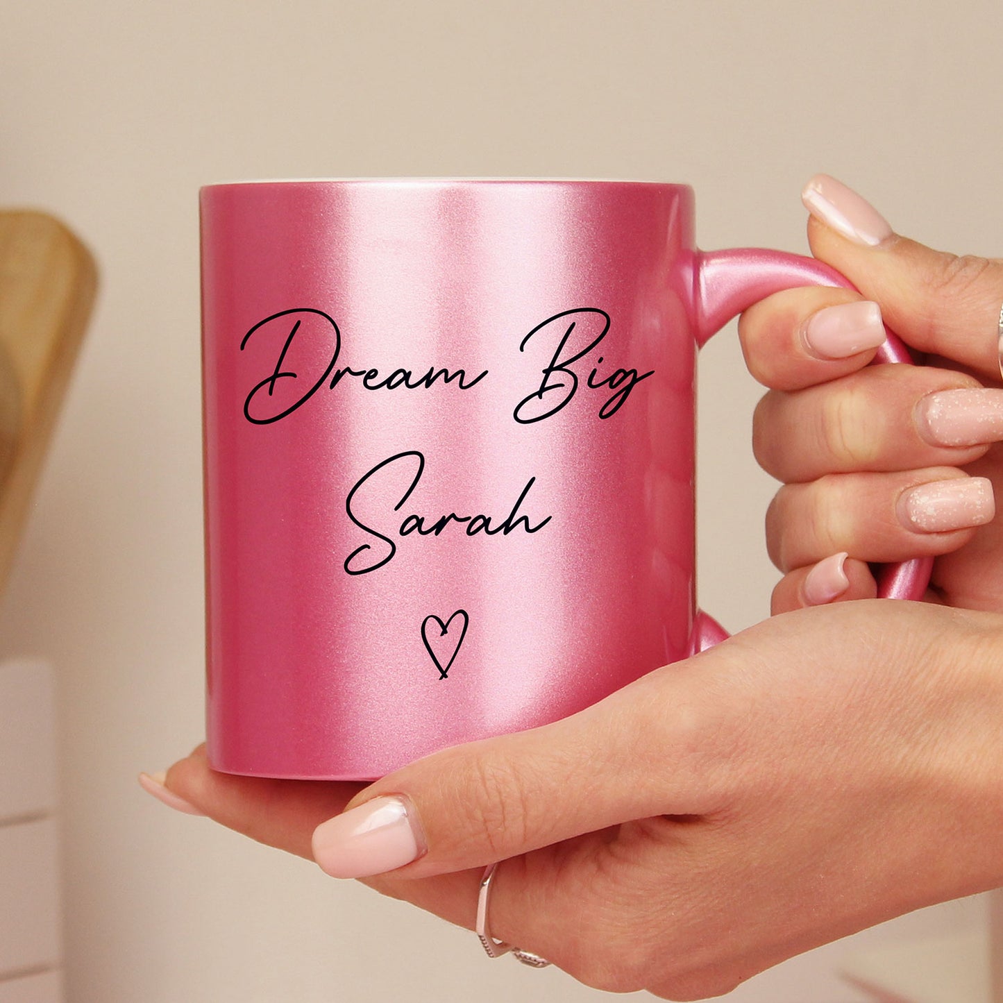 Personalised Pink Glitter Mug