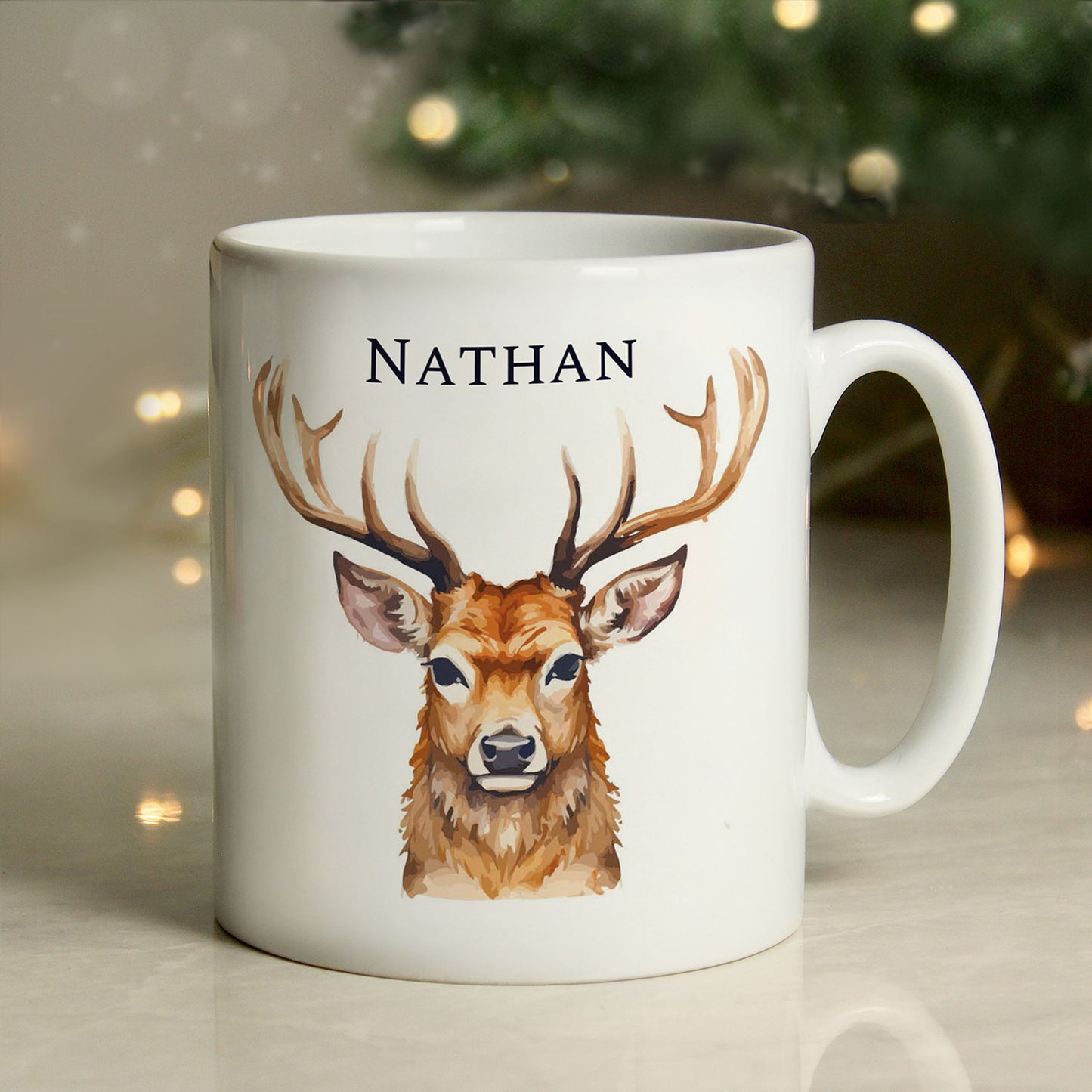 Personalised Watercolour Stag Mug