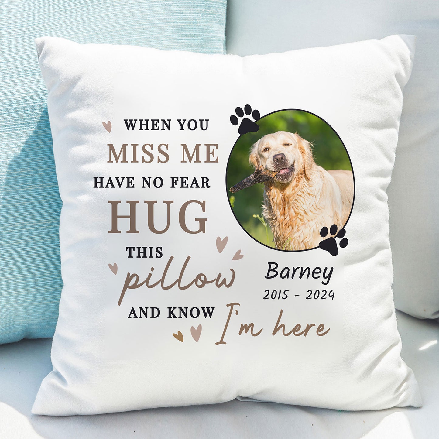 Personalised Memorial Pet Photo Cushion