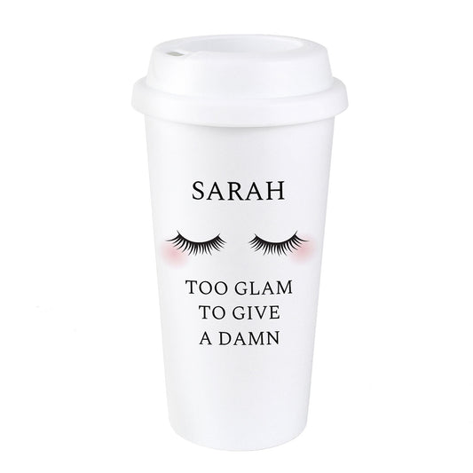 Personalised Eyelashes Travel Cup