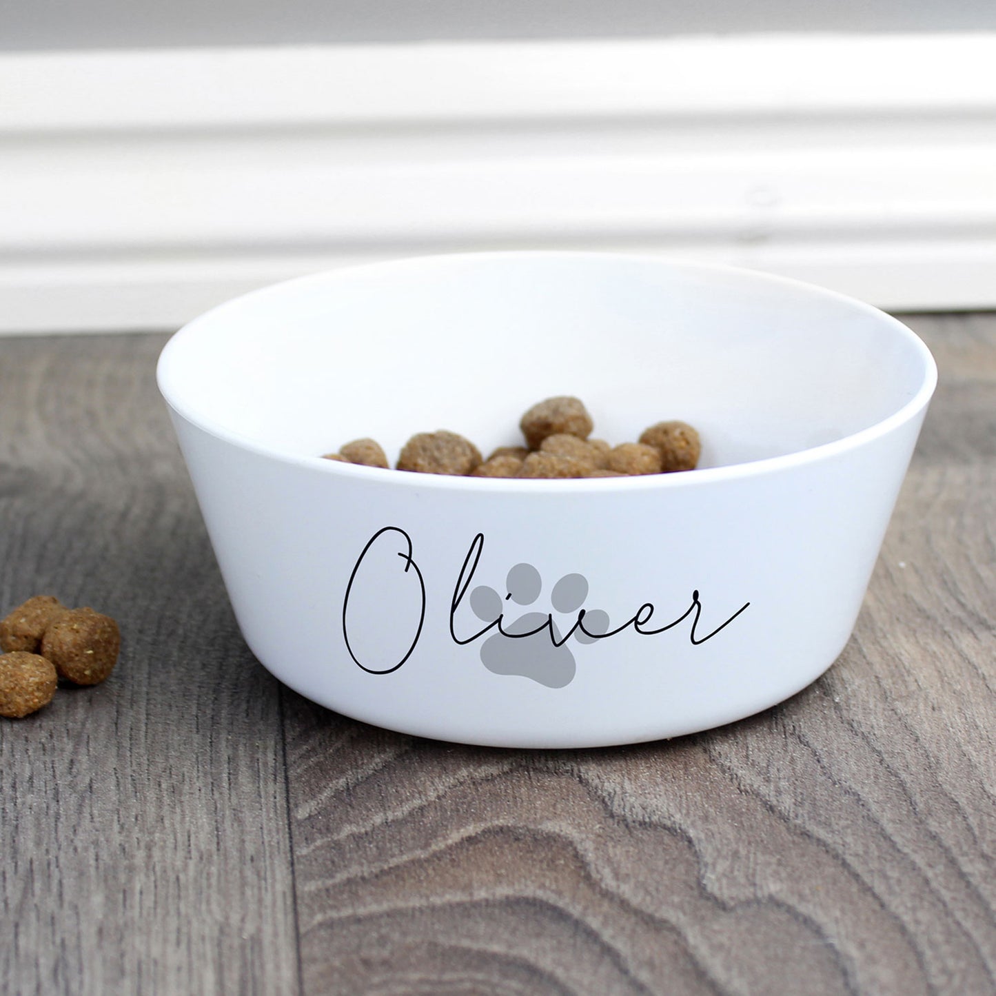 Personalised Pawprint Plastic Cat Bowl