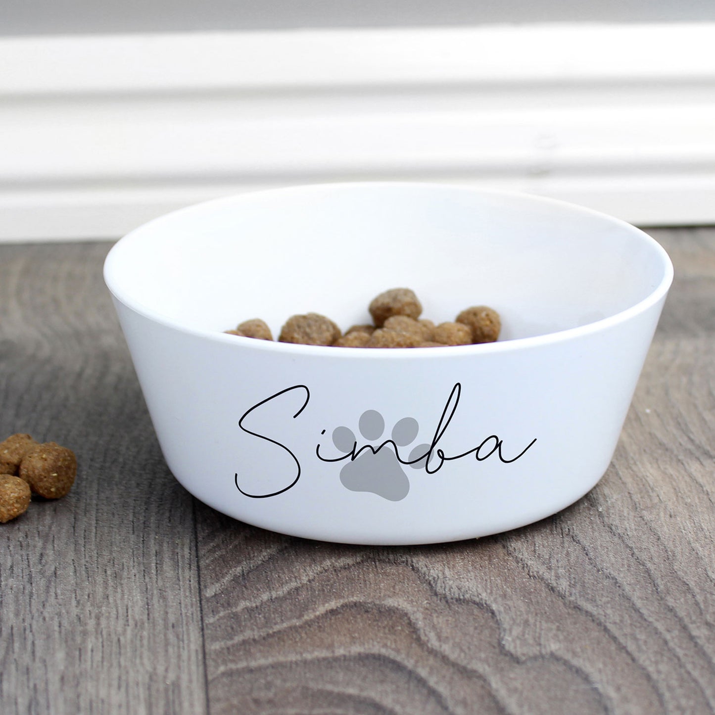 Personalised Pawprint Plastic Cat Bowl