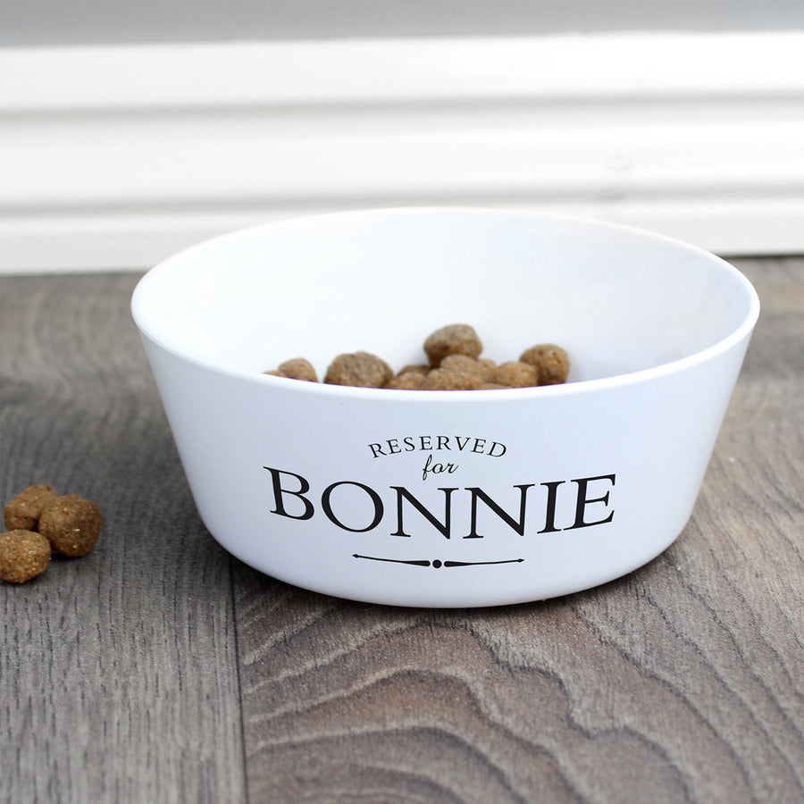 Personalised Reserved for Plastic Cat Bowl