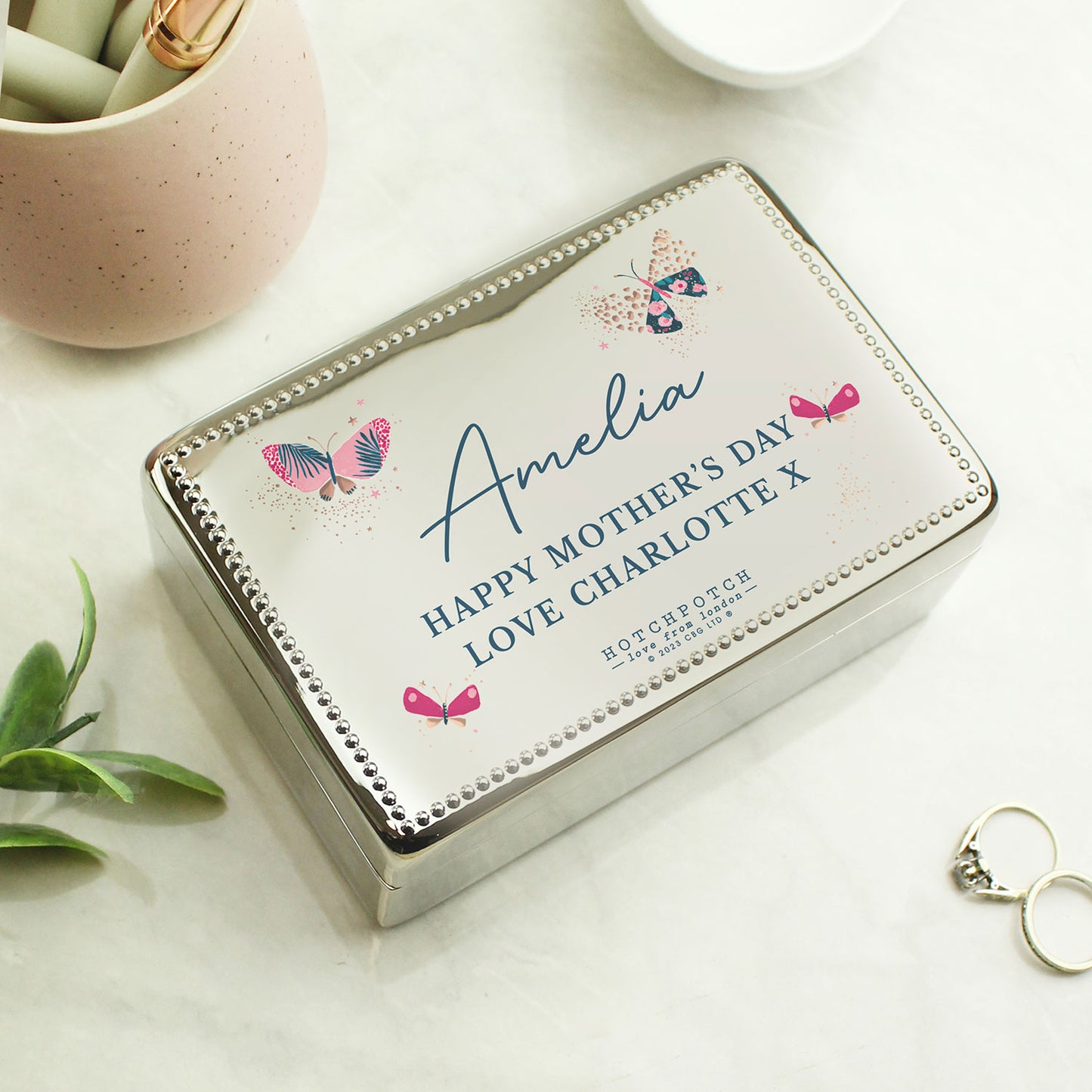 Personalised Butterfly Jewellery Box