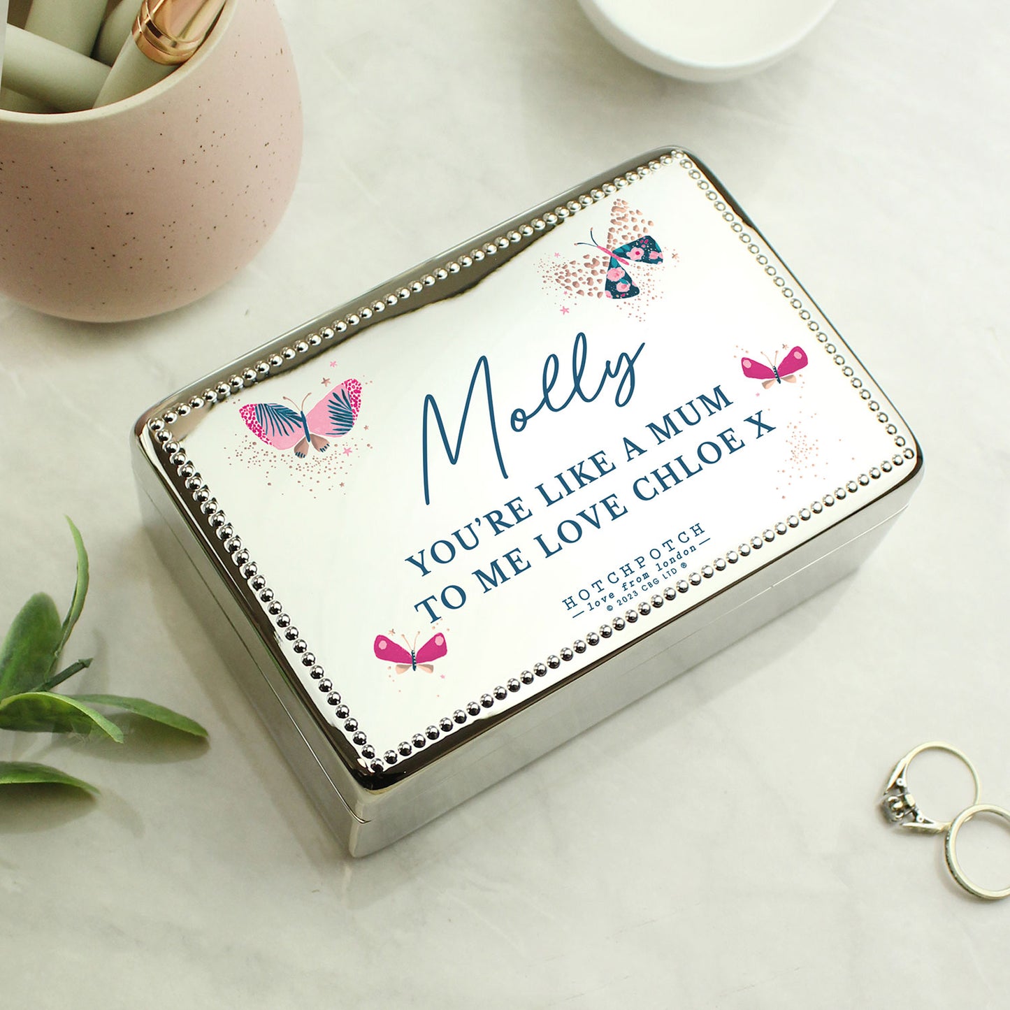 Personalised Butterfly Jewellery Box