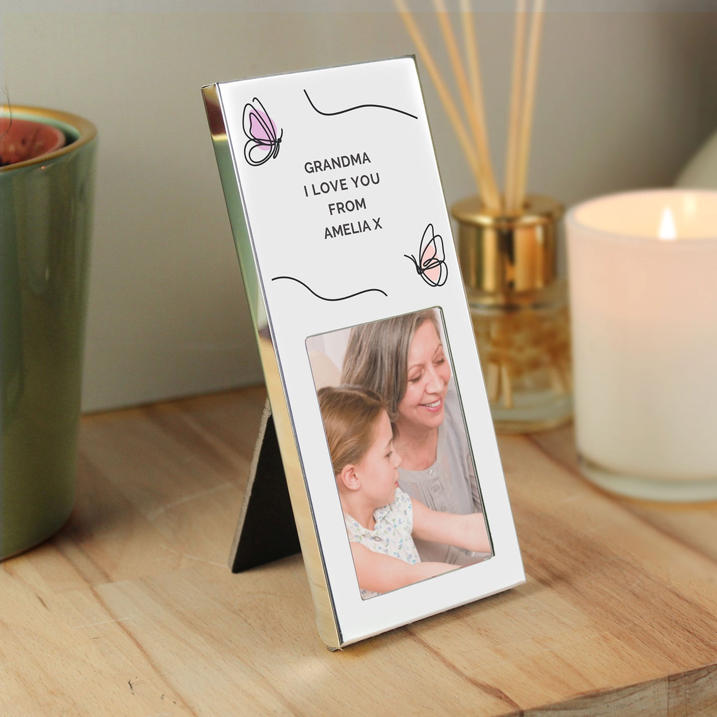 Personalised Butterfly Silver Picture Frame