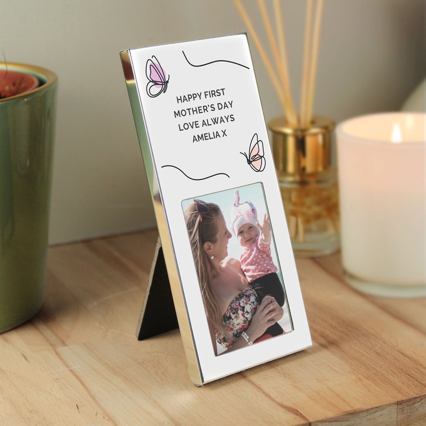 Personalised Butterfly Silver Picture Frame