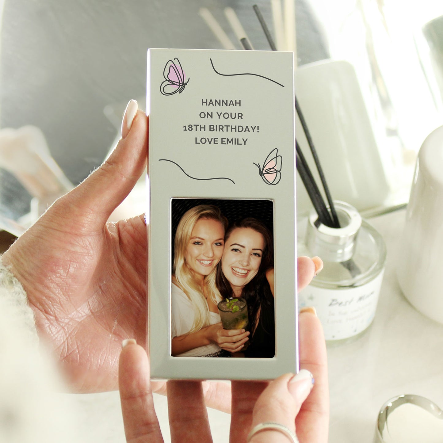 Personalised Butterfly Silver Picture Frame