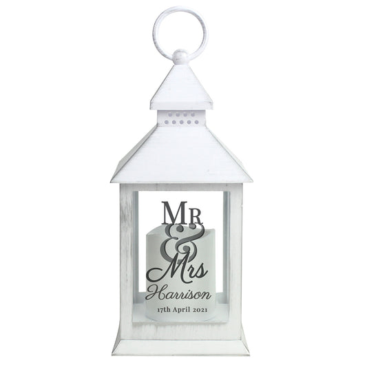 Personalised Flameless White Lantern