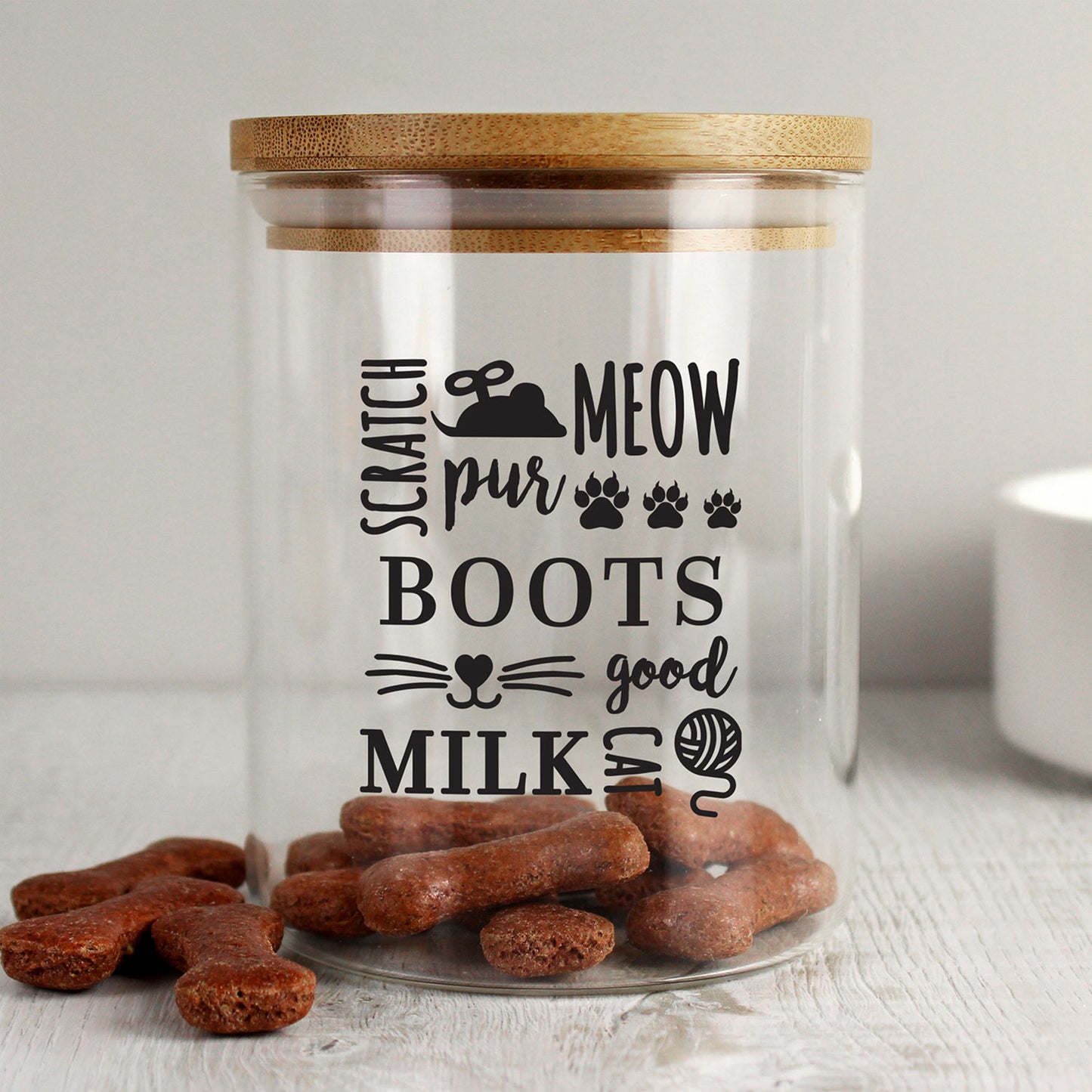 Personalised Glass Cat Treat Jar