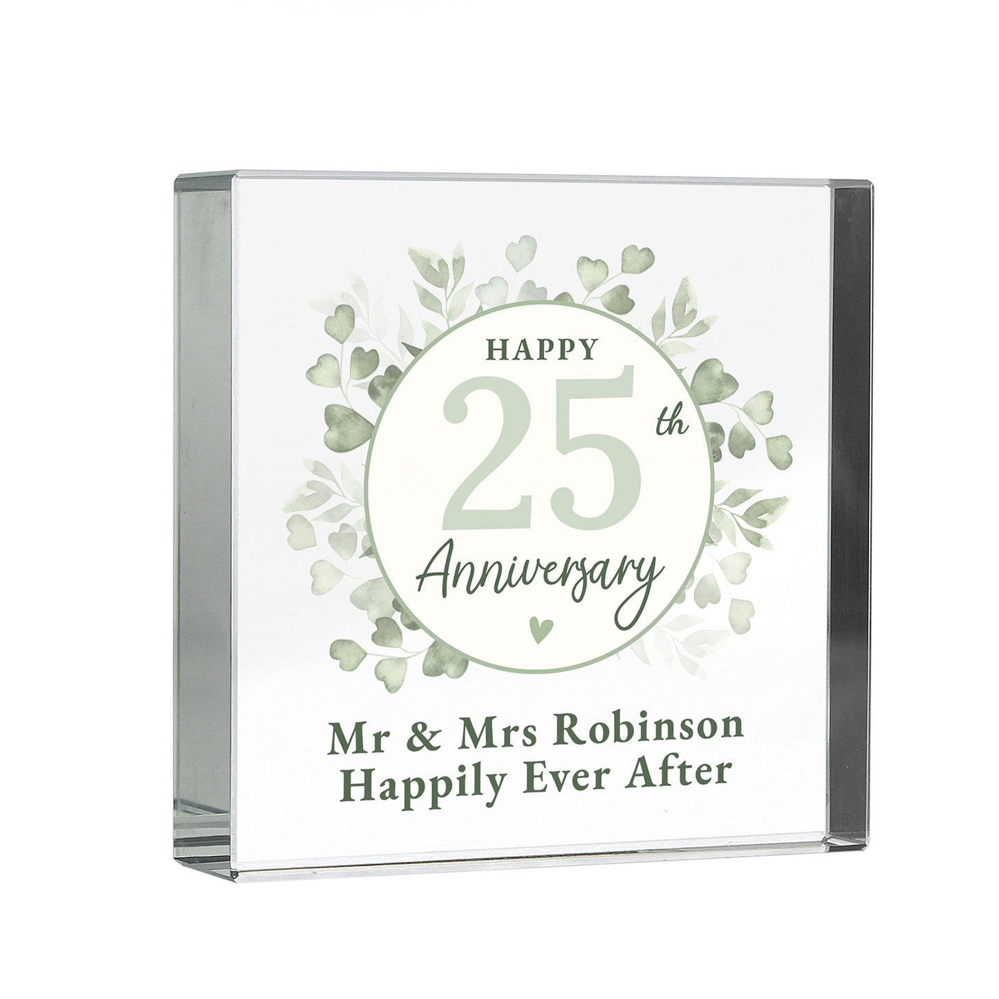 Personalised Botanical Anniversary Crystal Token