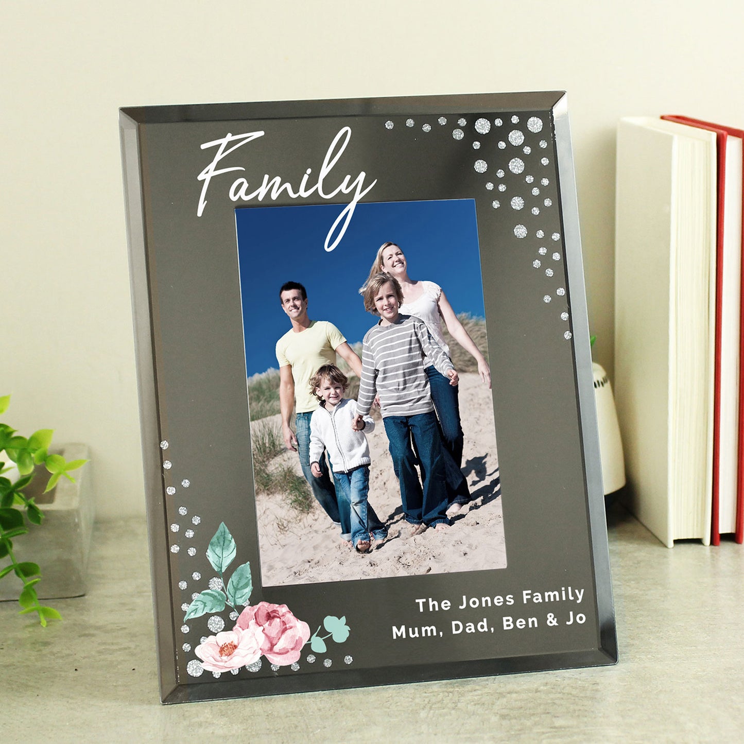 Personalised Diamante Glass Picture Frame