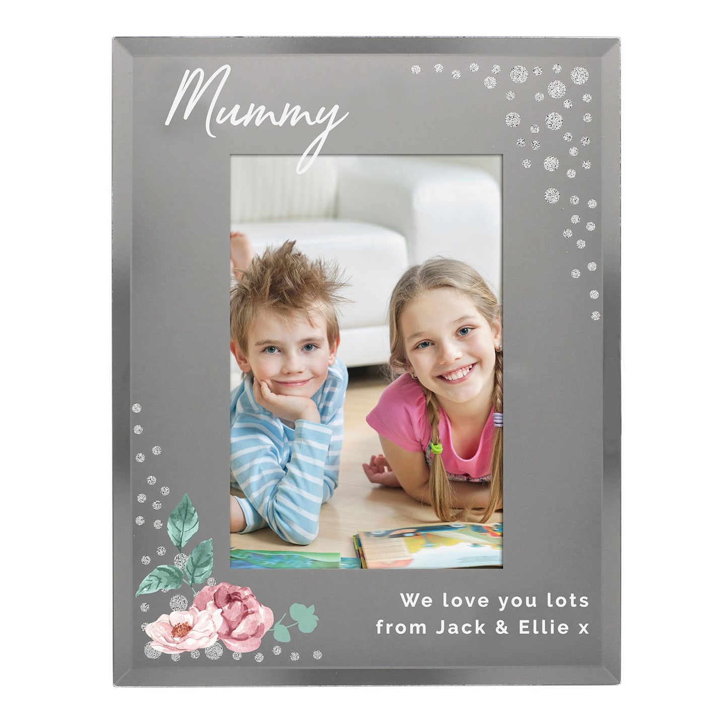 Personalised Diamante Glass Picture Frame