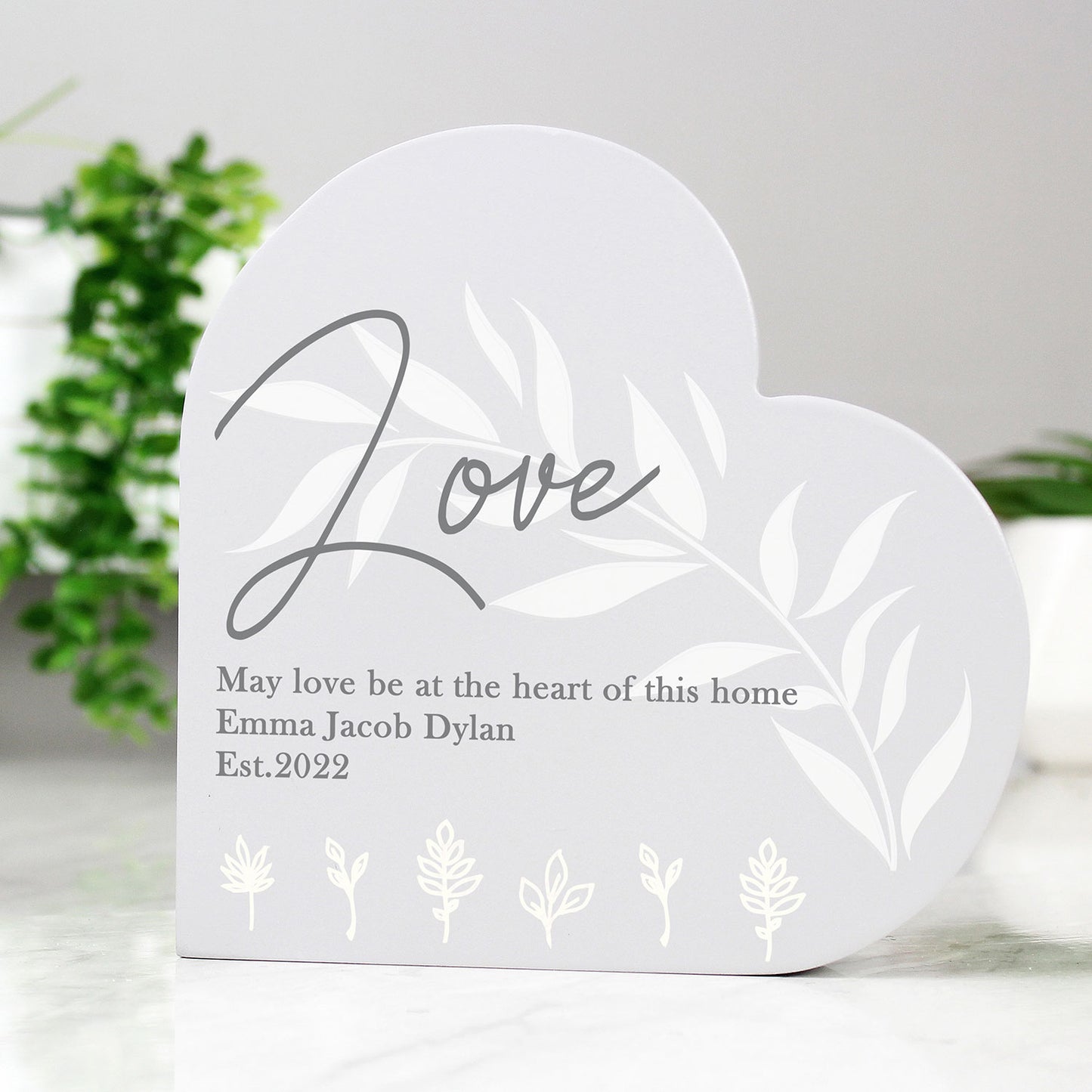 Personalised Botanical Heart Ornament