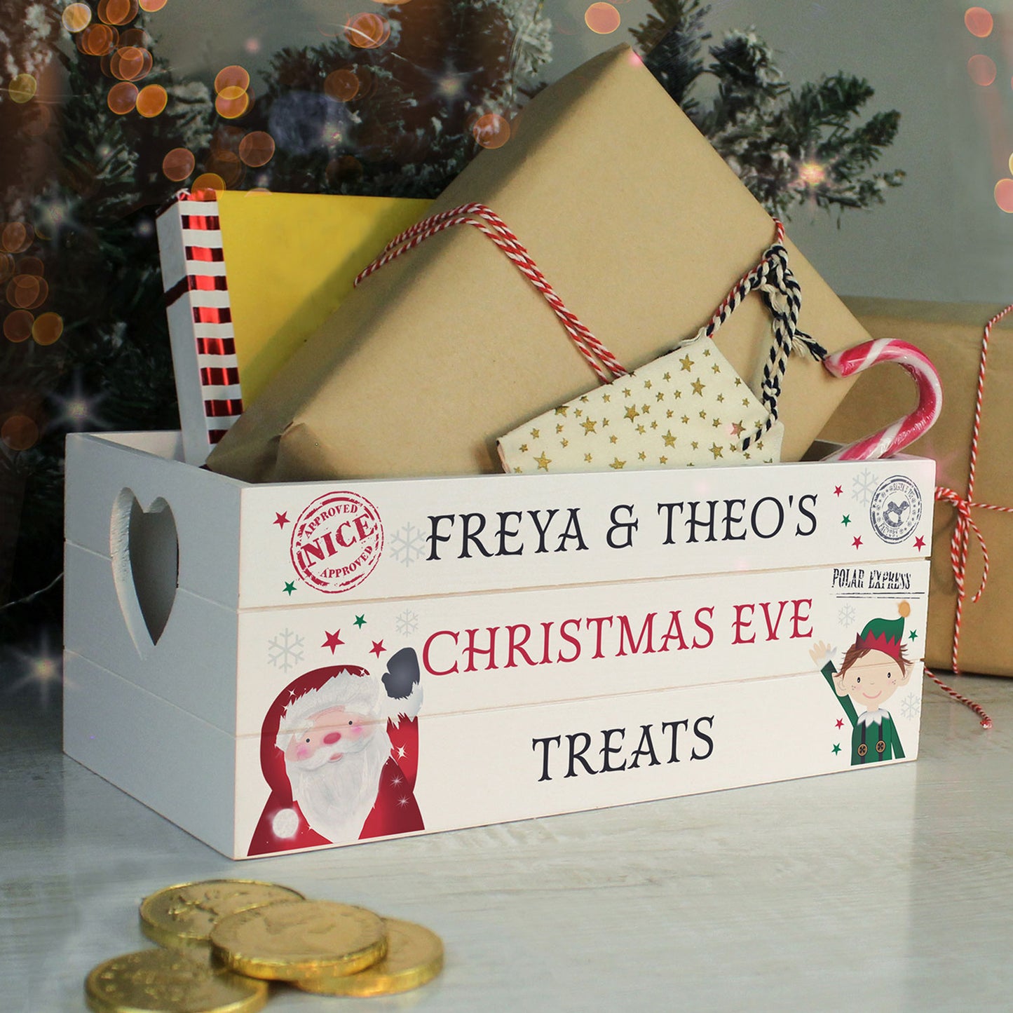 Personalised Small Wooden Christmas Box