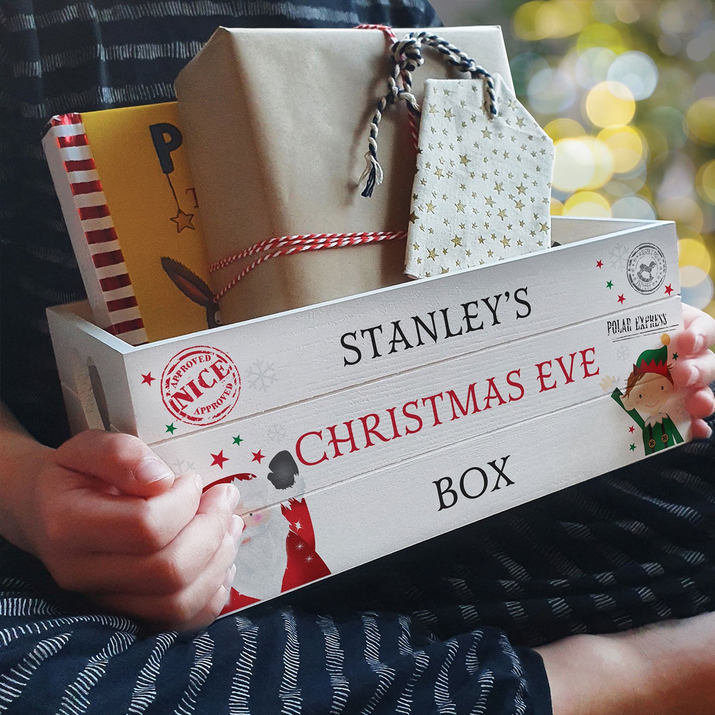 Personalised Small Wooden Christmas Box