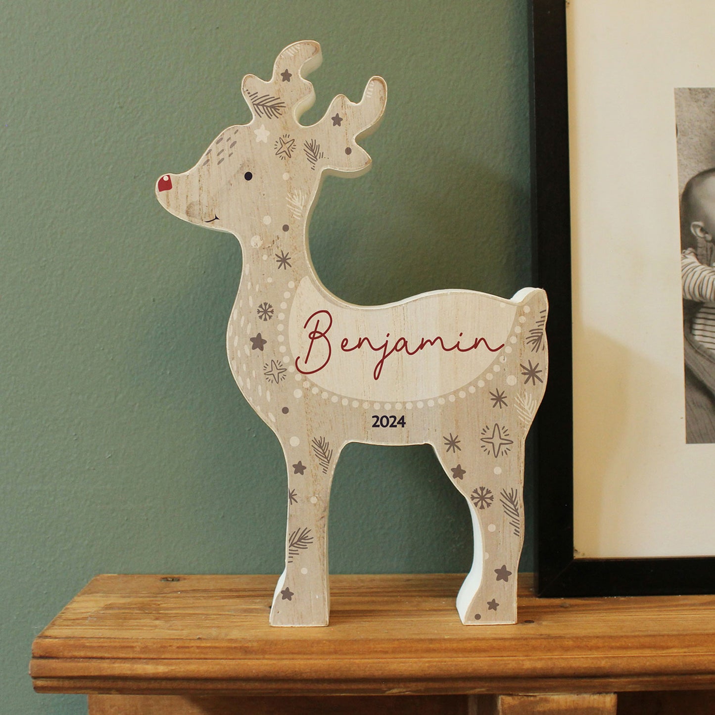 Personalised Red Nosed Reindeer Ornament