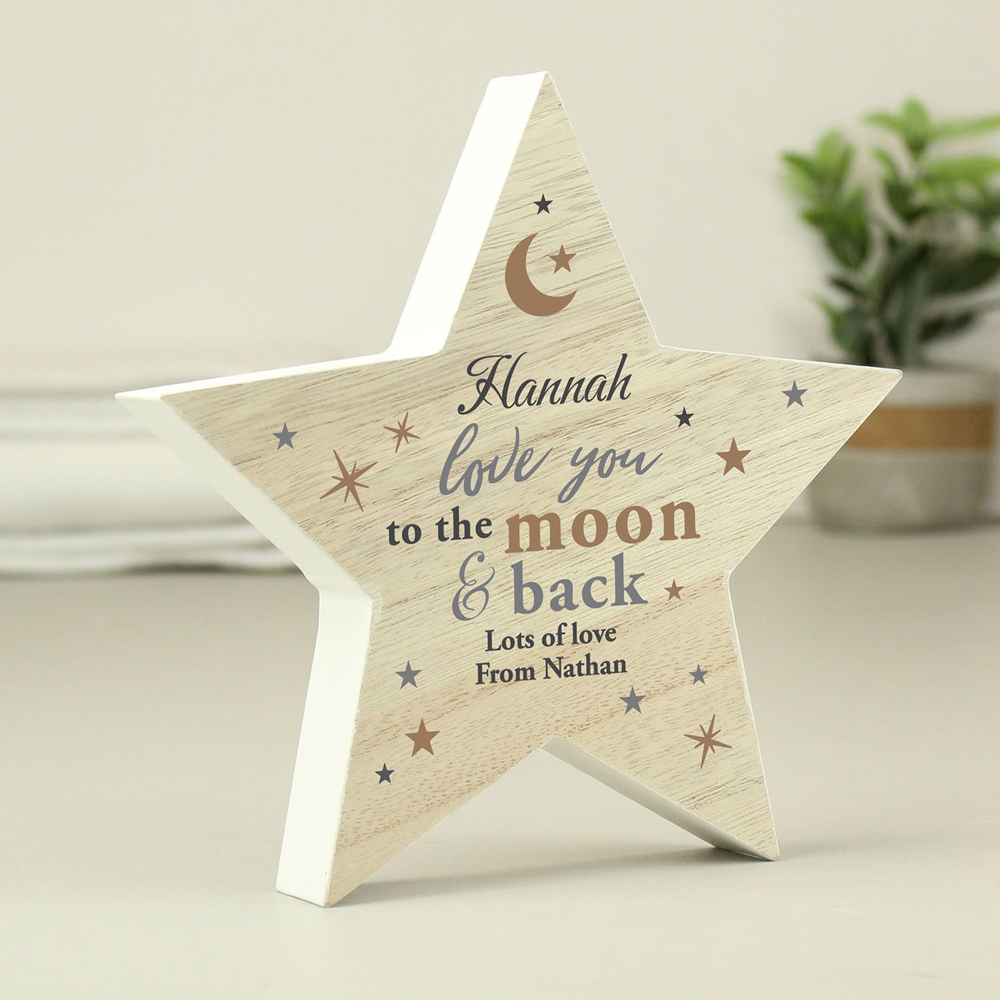 Personalised Wooden Star Decoration