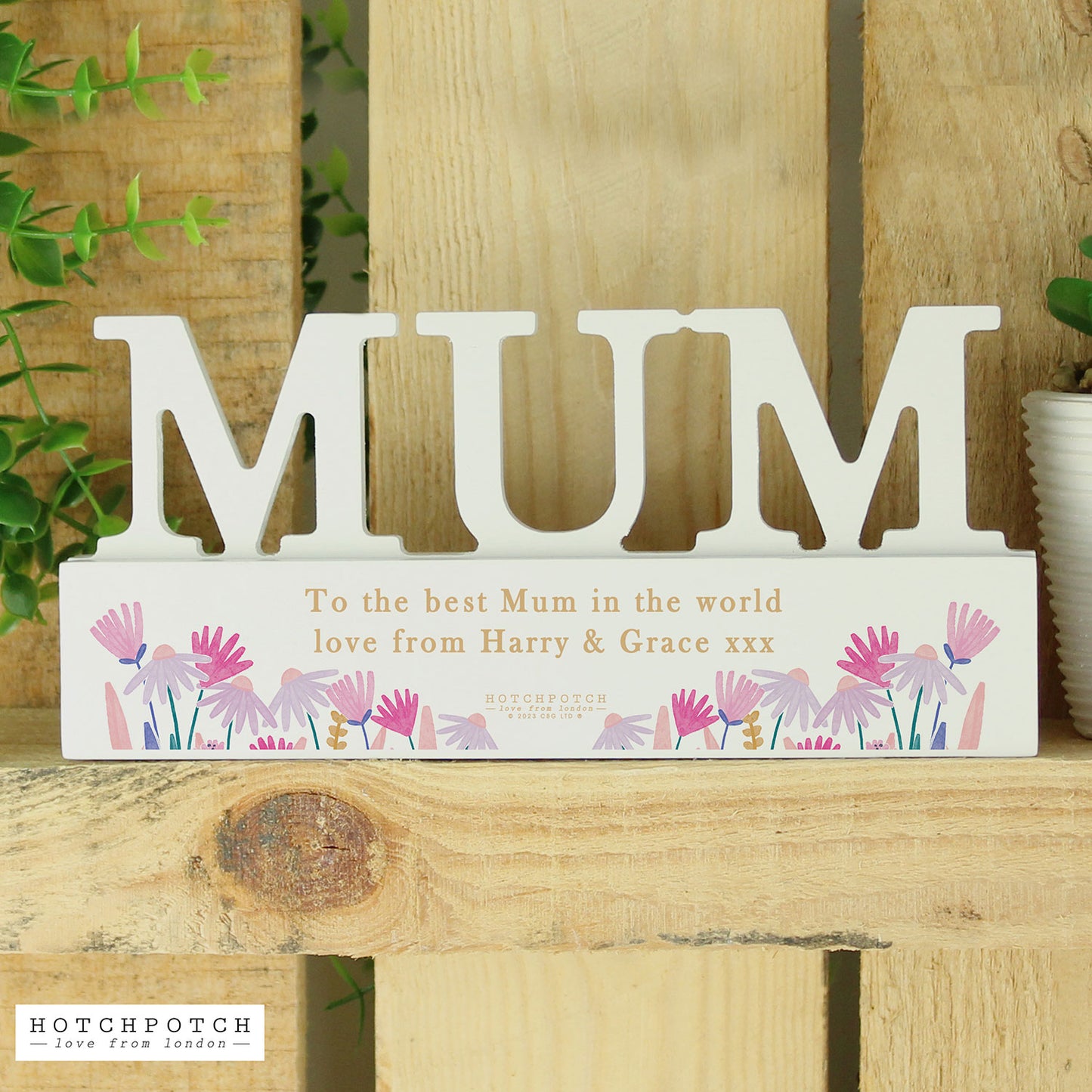 Personalised Wooden Mum Decoration