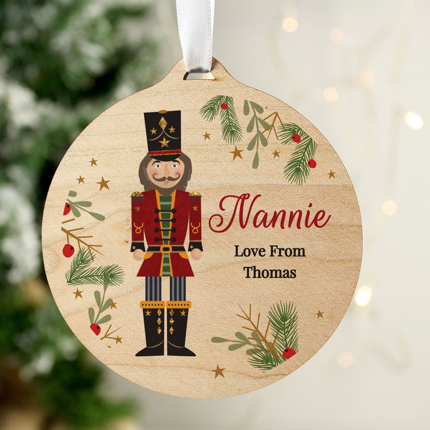Personalised Christmas Nutcracker Wooden Bauble Julian Charles Home