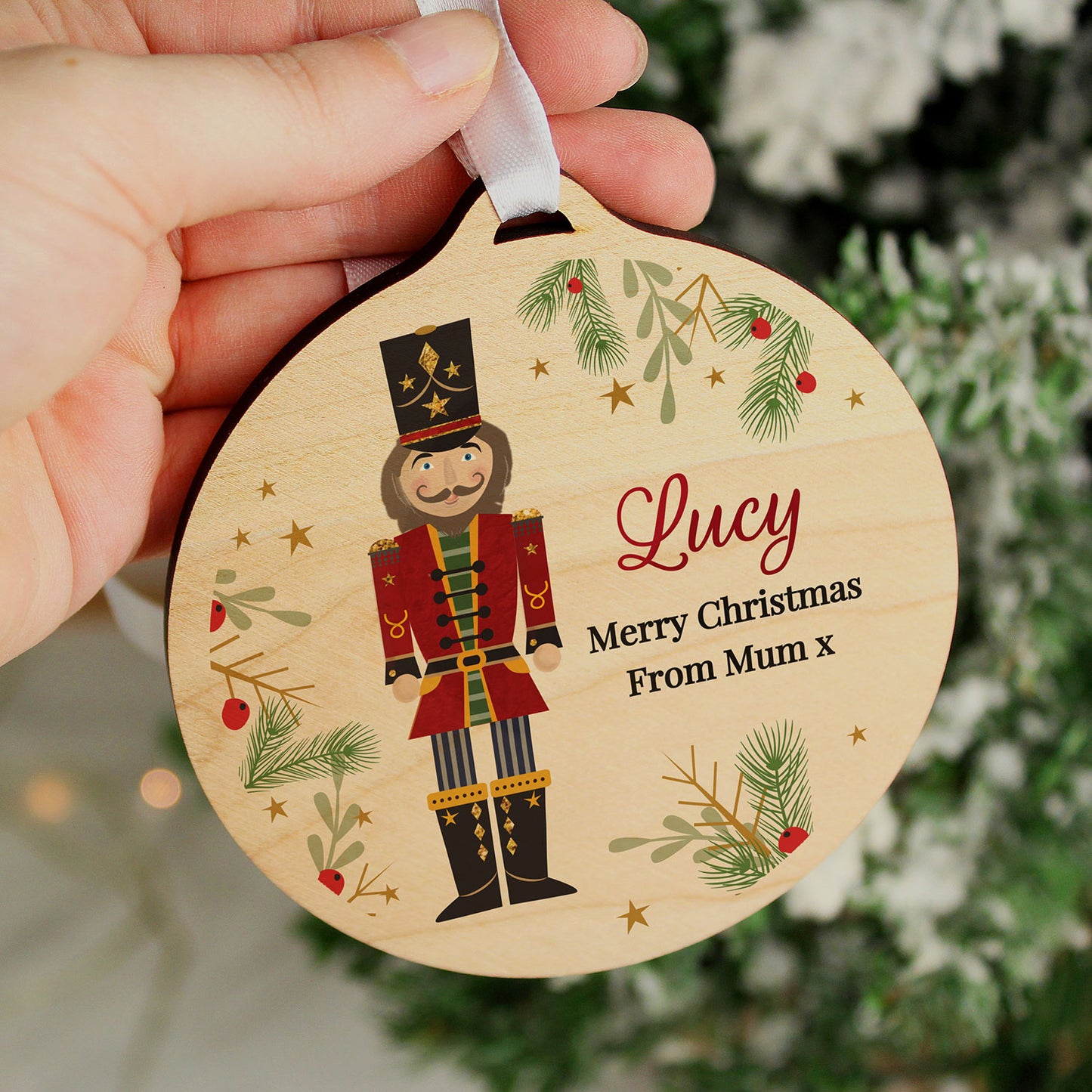 Personalised Christmas Nutcracker Wooden Bauble