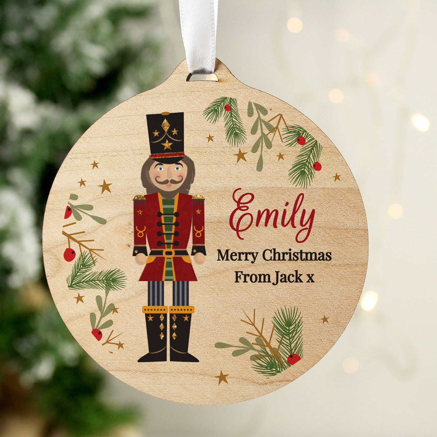 Personalised Christmas Nutcracker Wooden Bauble