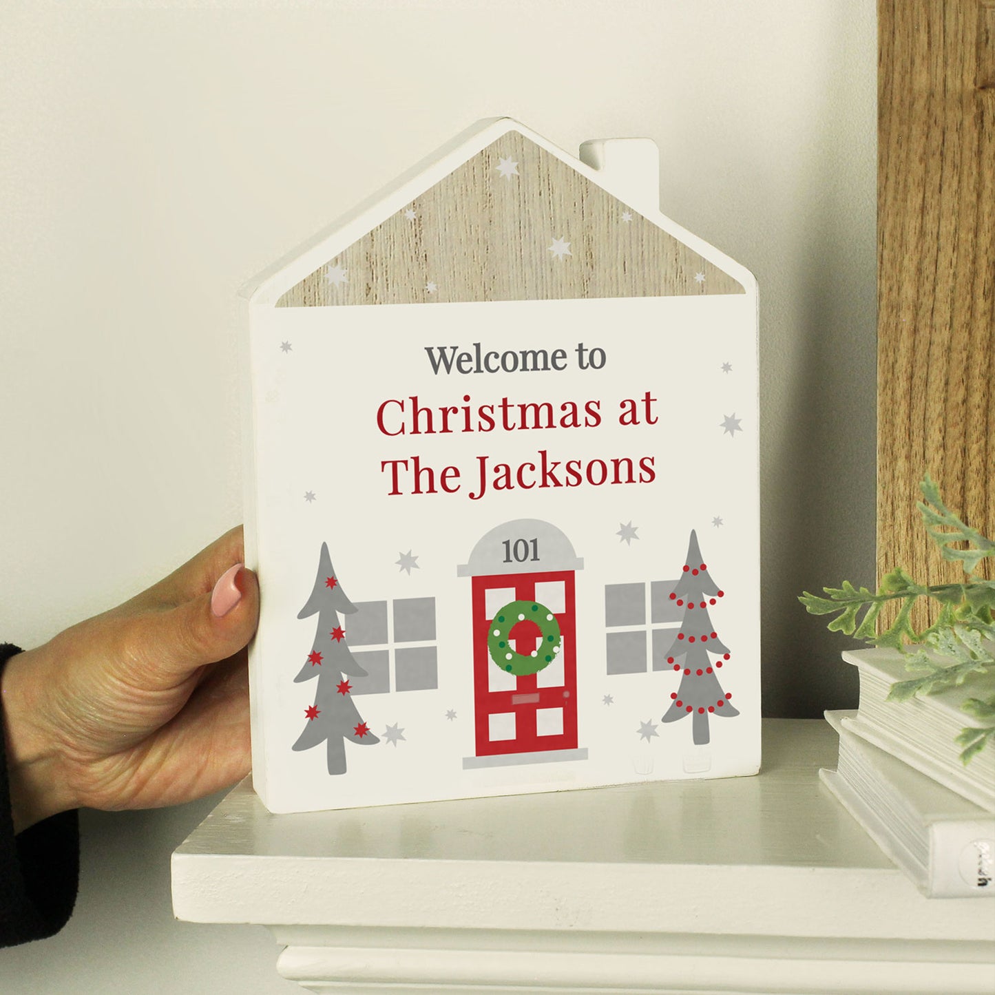 Personalised Christmas Wooden House Ornament