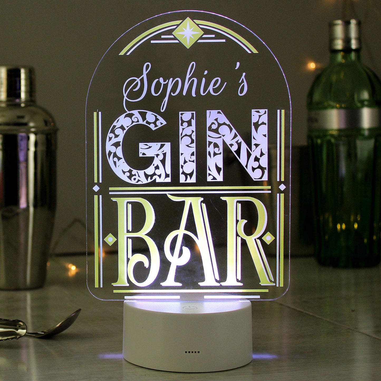 Personalised Gin Bar LED Light