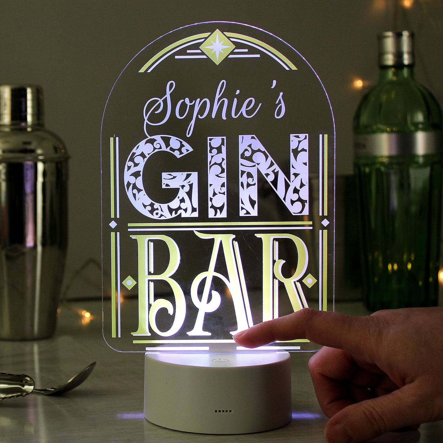 Personalised Gin Bar LED Light