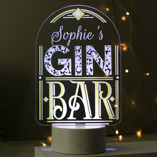 Personalised Gin Bar LED Light