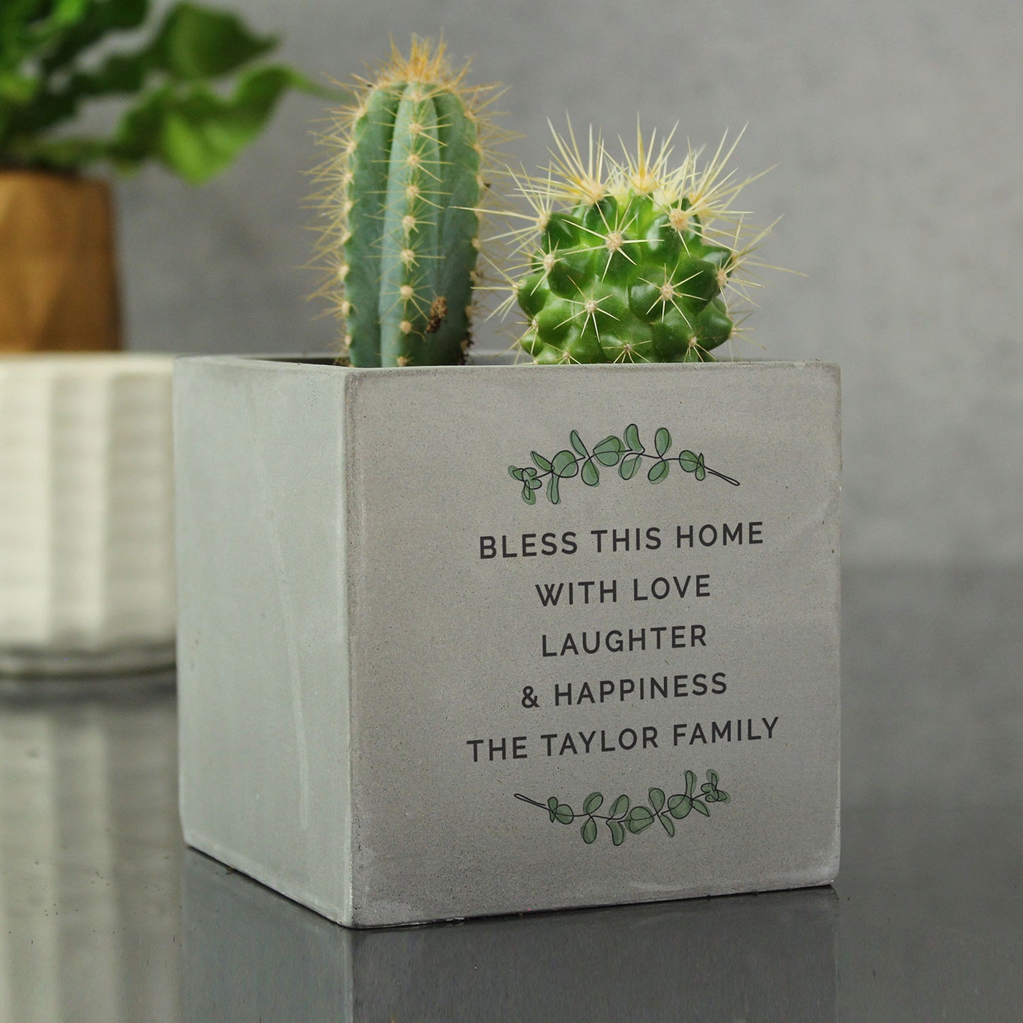 Personalised Botanical Concrete Plant Pot