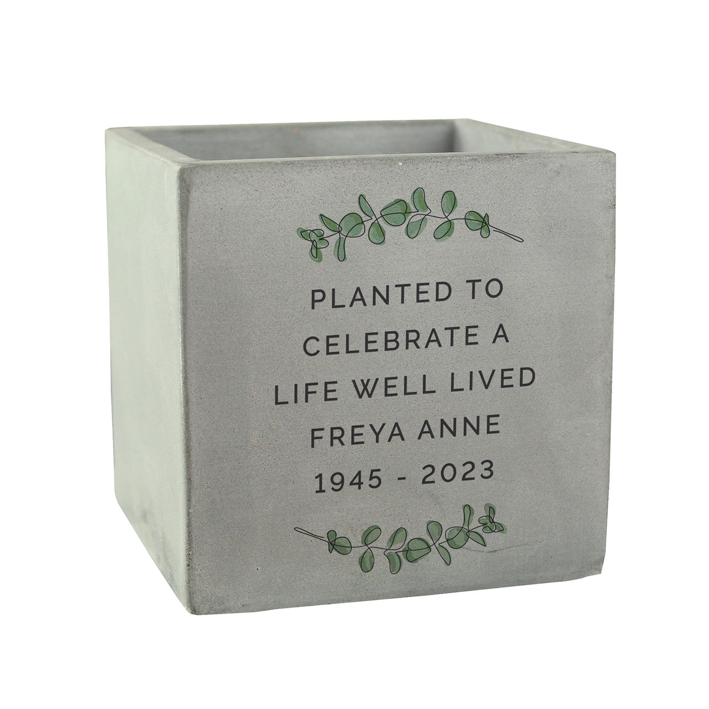 Personalised Botanical Concrete Plant Pot